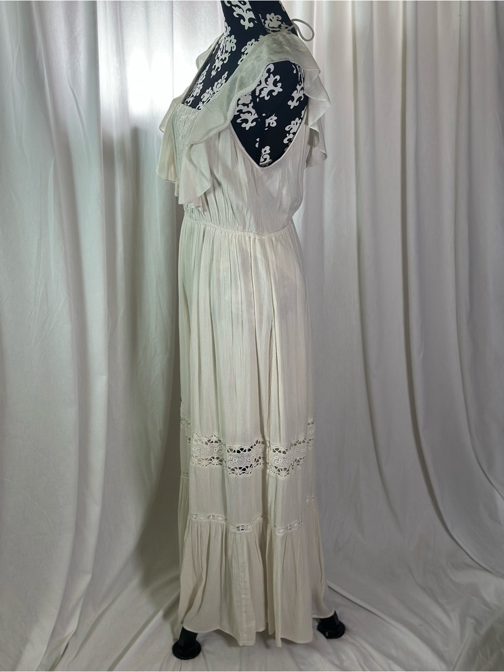 Mossimo Supply Co. Ivory Lace-Trim Maxi Dress NWOT - Picture 5 of 8